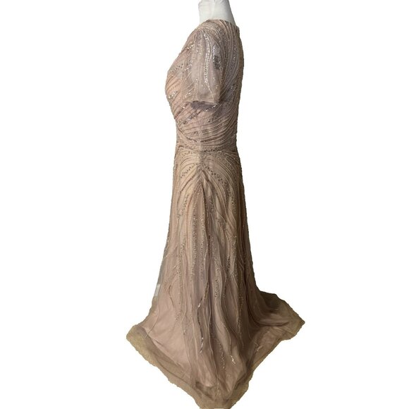 Xscape Blush 12 Blush Sequin Mother o Bride Formal Wedding Party Cruise NEW $379 - Picture 5 of 16